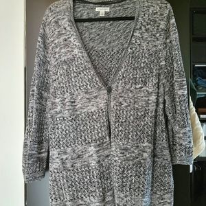 Croft & Barrow Gray Short-Sleeve Cardigan